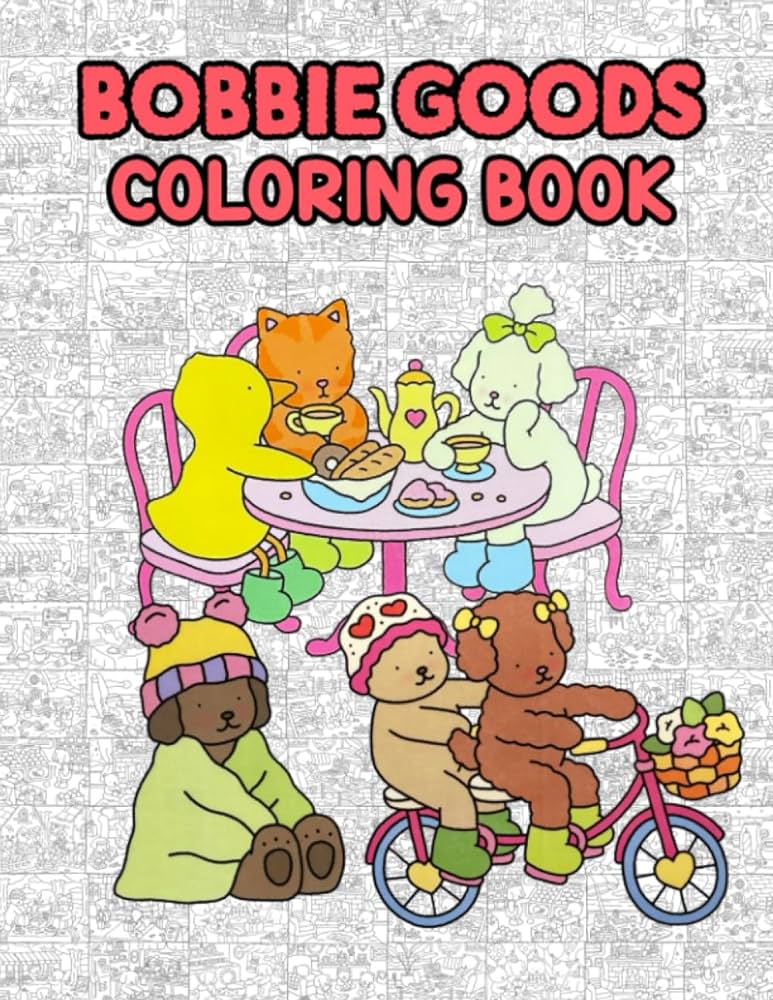 Bobbie goods coloring book one sided drawing jumbo pages of characters and iconic scenes for children kids girls boys ages