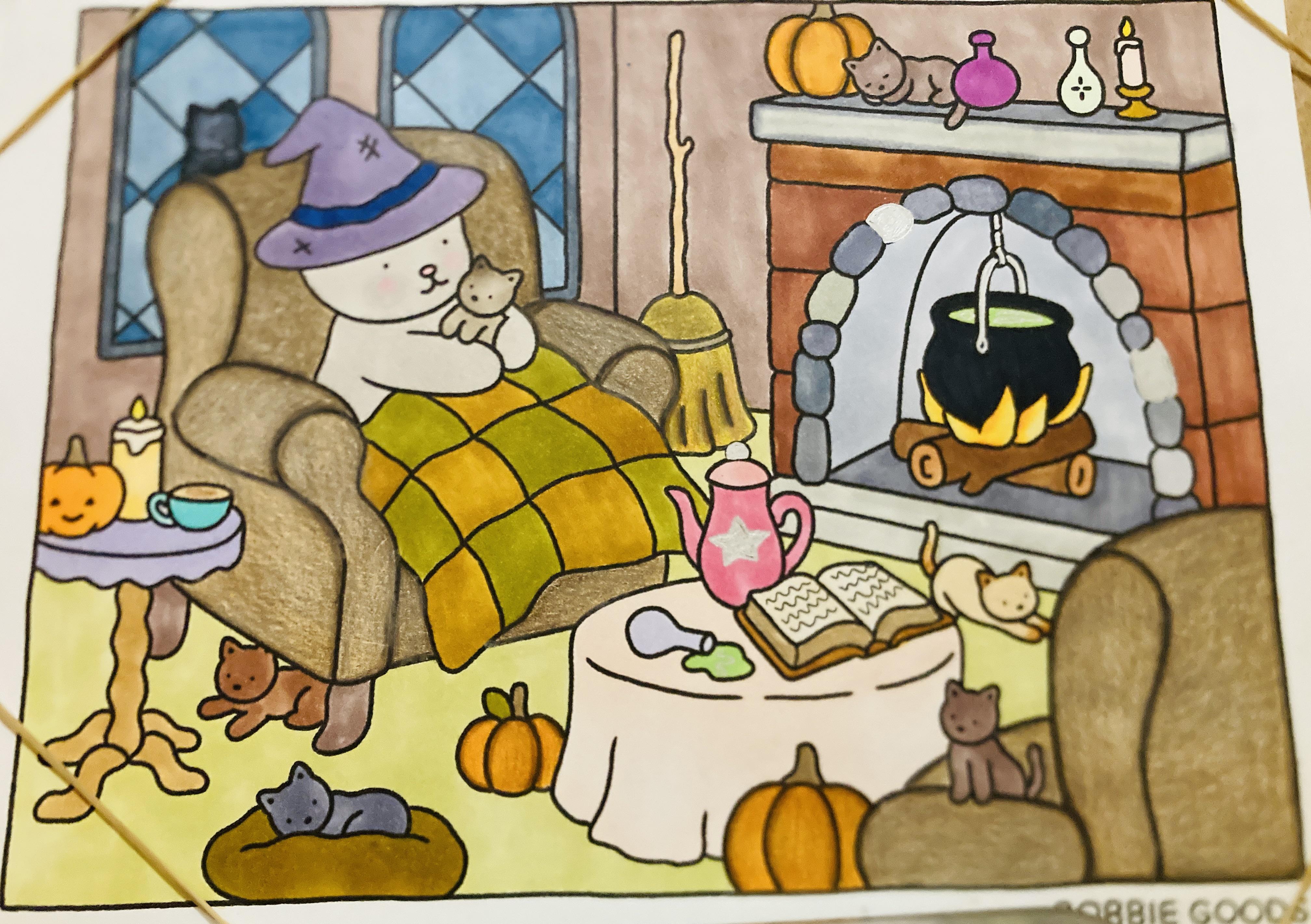 Bobbie goods halloween pdf i love the kitties ðâ i used copics and ohuhu alcohol markers colored pencils for shading rcoloring