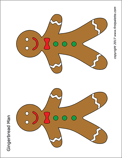 Gingerbread man free printable templates coloring pages
