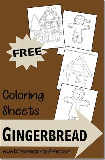 Free gingerbread coloring sheets for kids