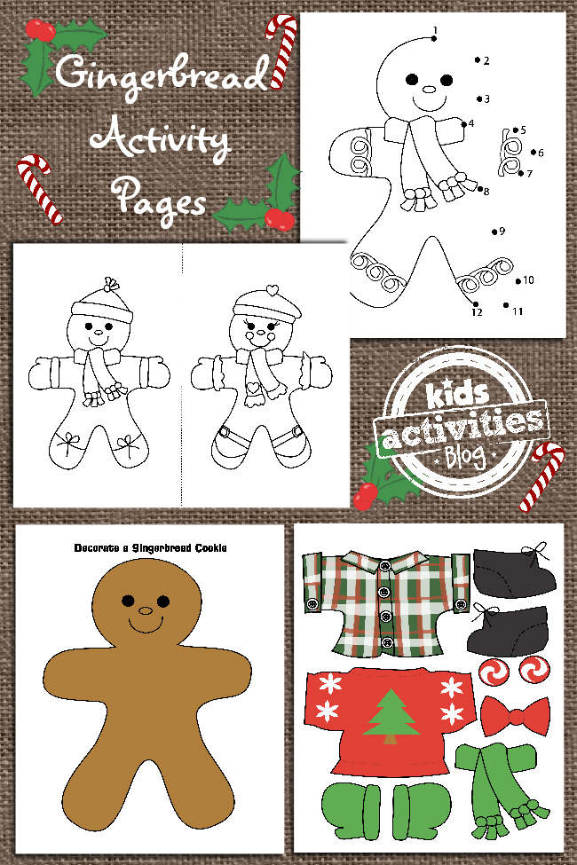Fun festive gingerbread man printable activity pages for kids kids activities blog