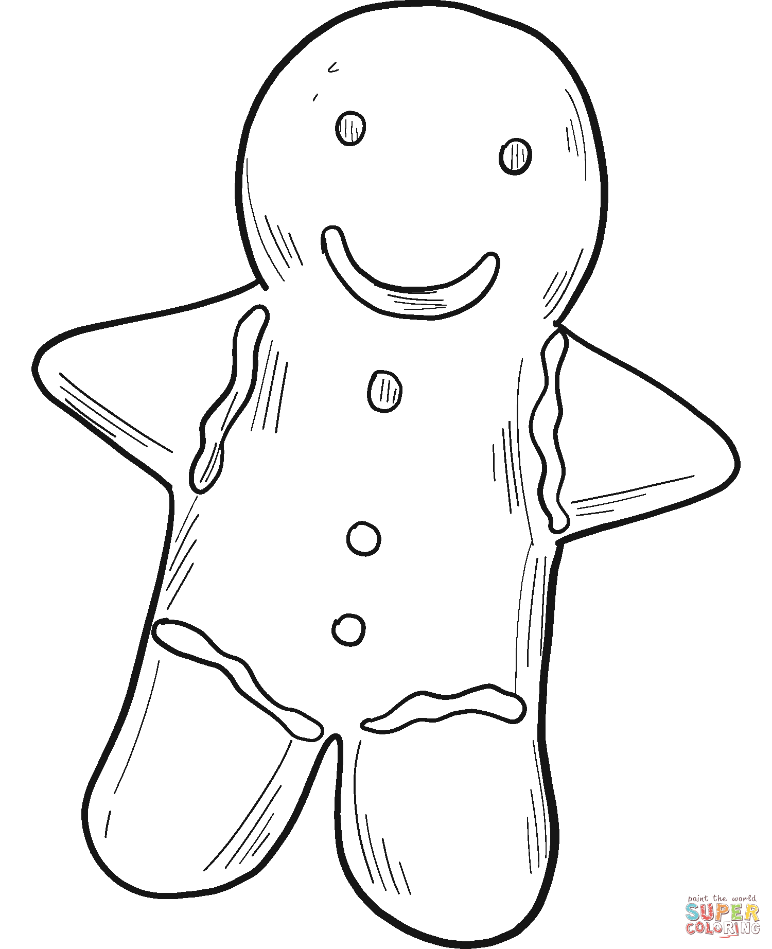 Gingerbread man coloring page free printable coloring pages