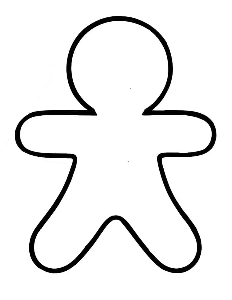 Free gingerbread man outlines printable different sizes