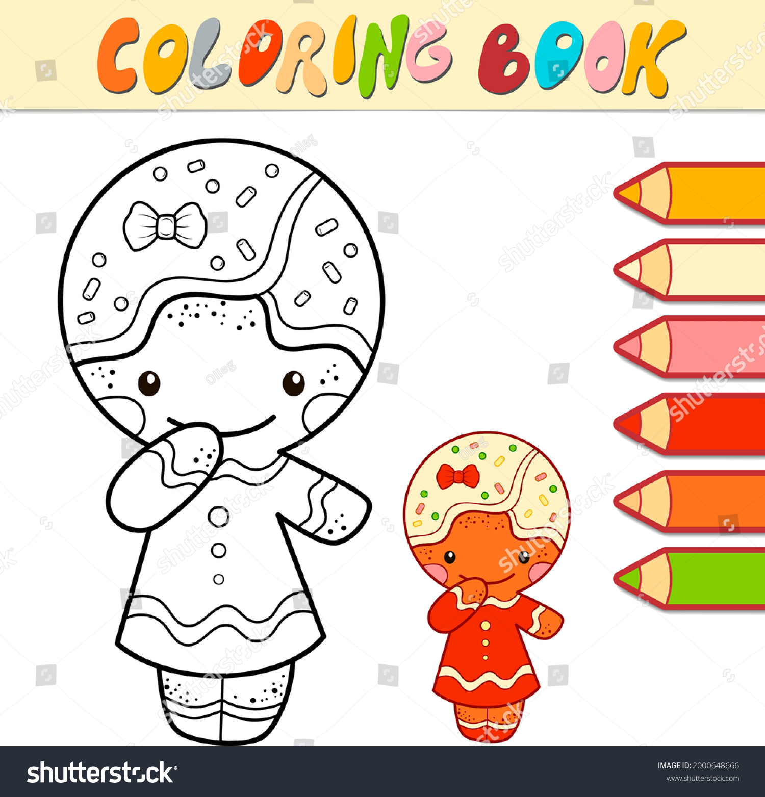Gingerbread coloring page stock photos and pictures