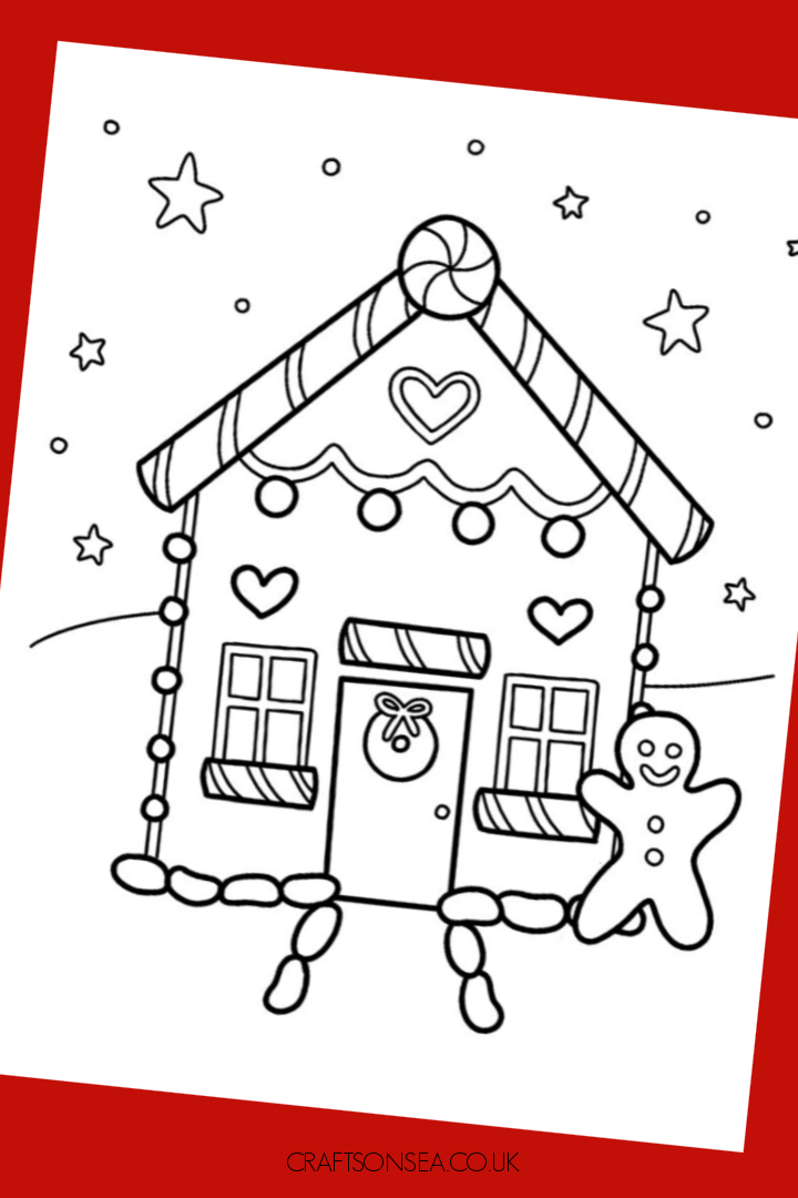 Christmas gingerbread house loring page free printable