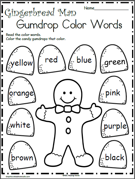 Gingerbread man color words made by teachers
