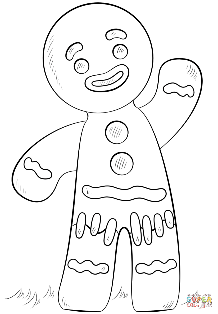 Gingerbread man coloring page free printable coloring pages