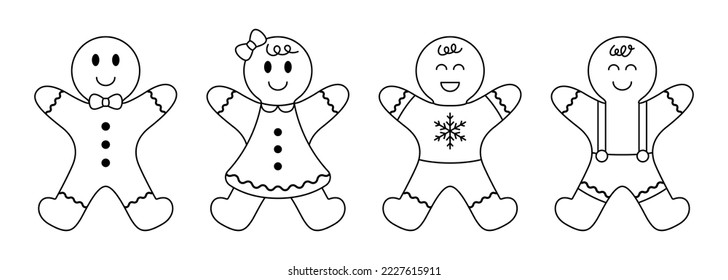 Gingerbread man outline stock photos and pictures