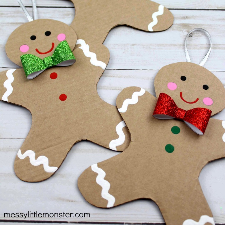 Cardboard gingerbread man craft template included
