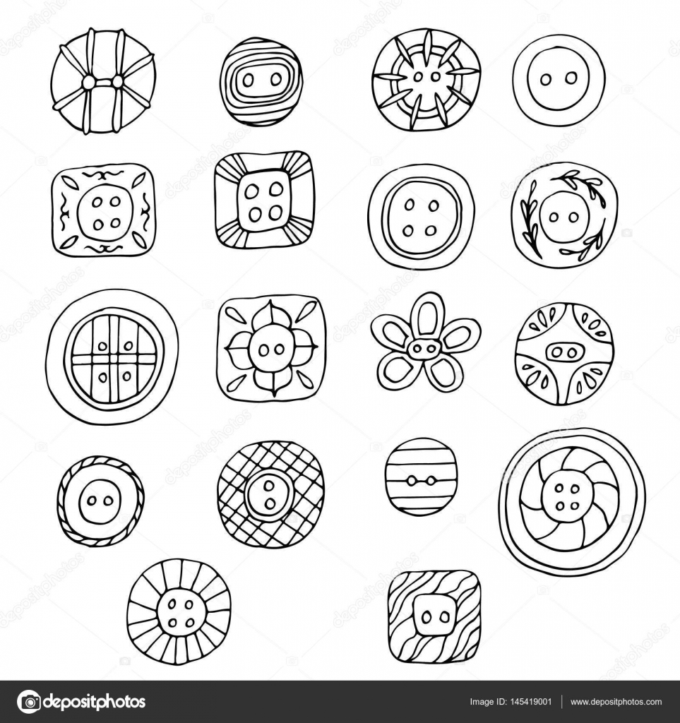 Lovely buttons coloring page stock vector by smirnovajulia