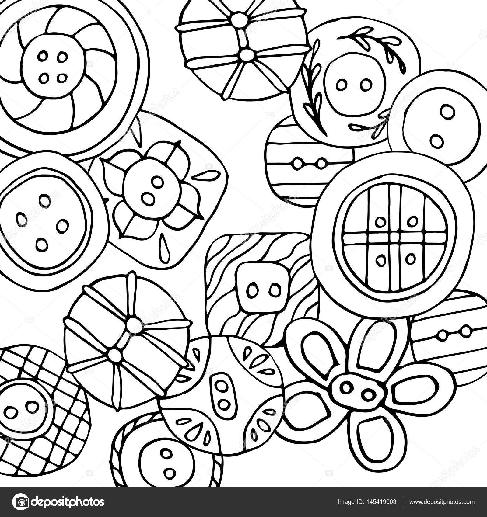 Lovely buttons coloring page stock vector by smirnovajulia