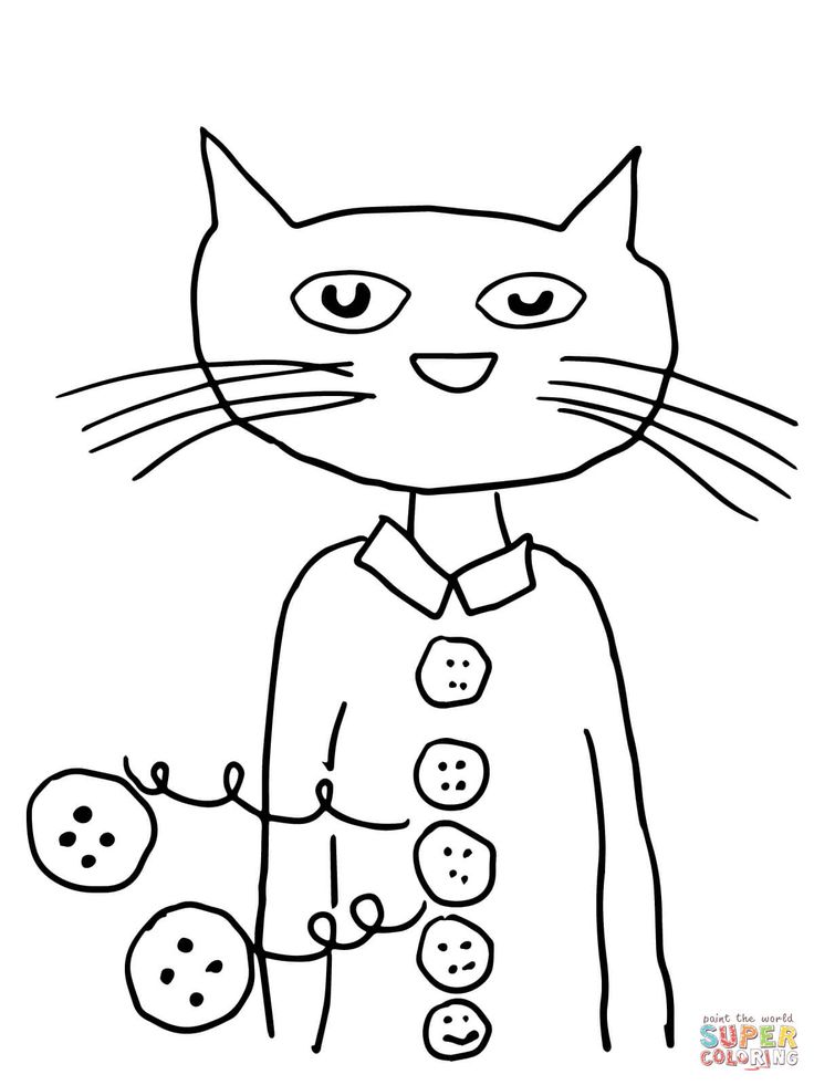Pete the cat groovy buttons coloring page from pete the cat category select from printable crafts of cartoonsâ cat coloring page pete the cat cat colors