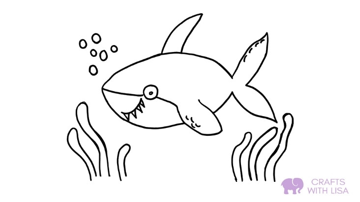 Shark coloring page for kids
