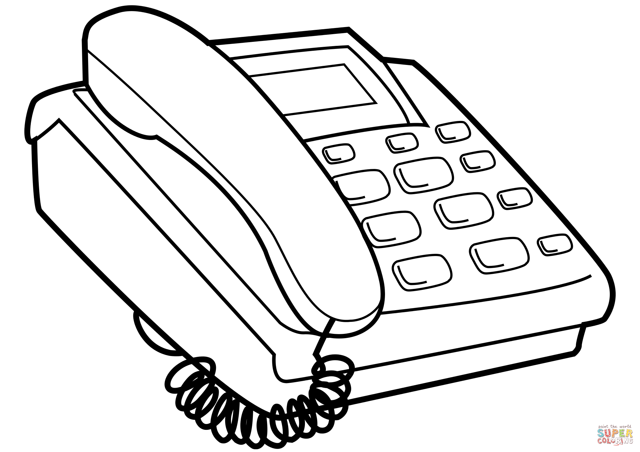 Push button telephone coloring page free printable coloring pages