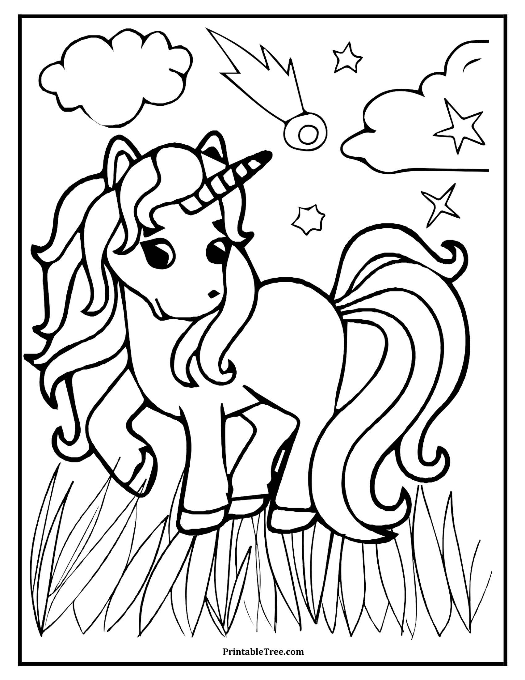 Free printable unicorn coloring pages pdf for kids and adults