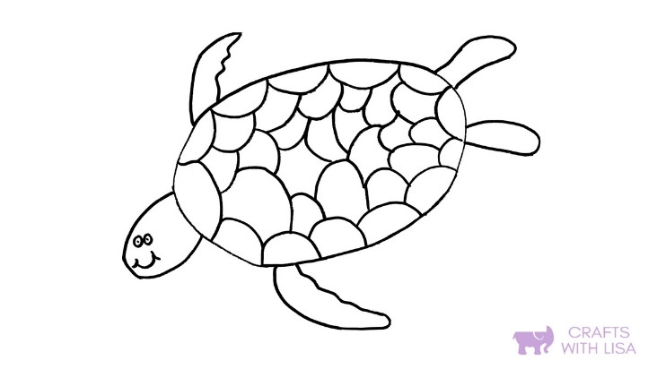Turtle coloring page for kids