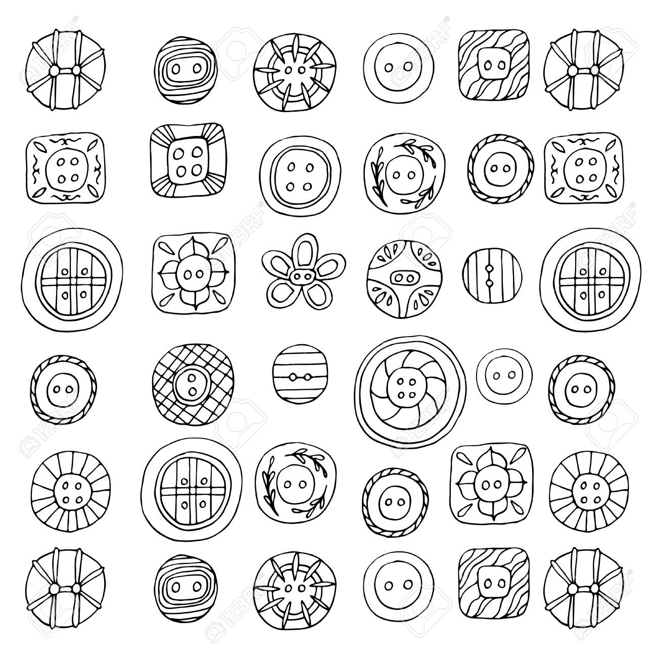 Lovely buttons coloring page royalty free svg cliparts vectors and stock illustration image