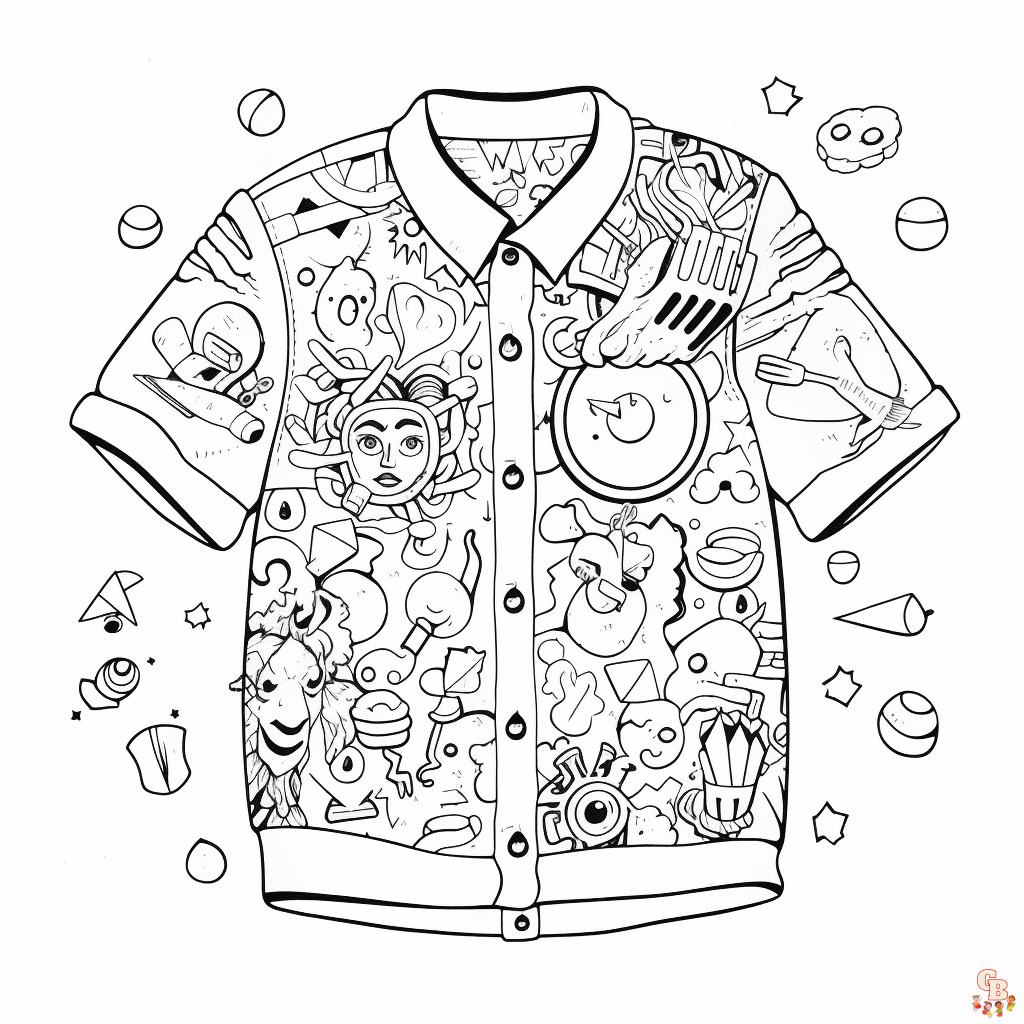 Printable shirt coloring pages free for kids and adults