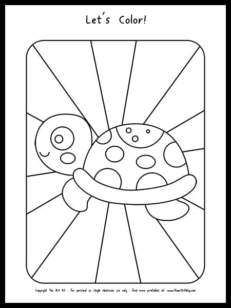 Cute turtle coloring page free printable download â the art kit