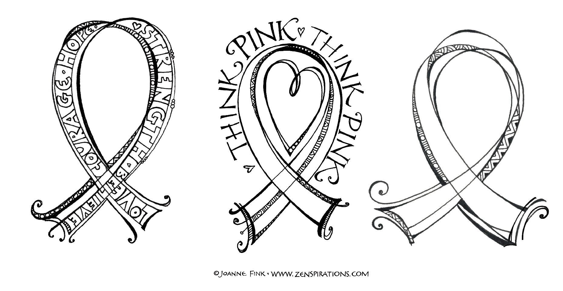 Think pink free downloadable coloring pages