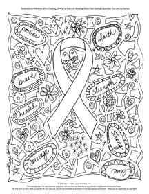 Free cancer awareness coloring page by kim a flodin