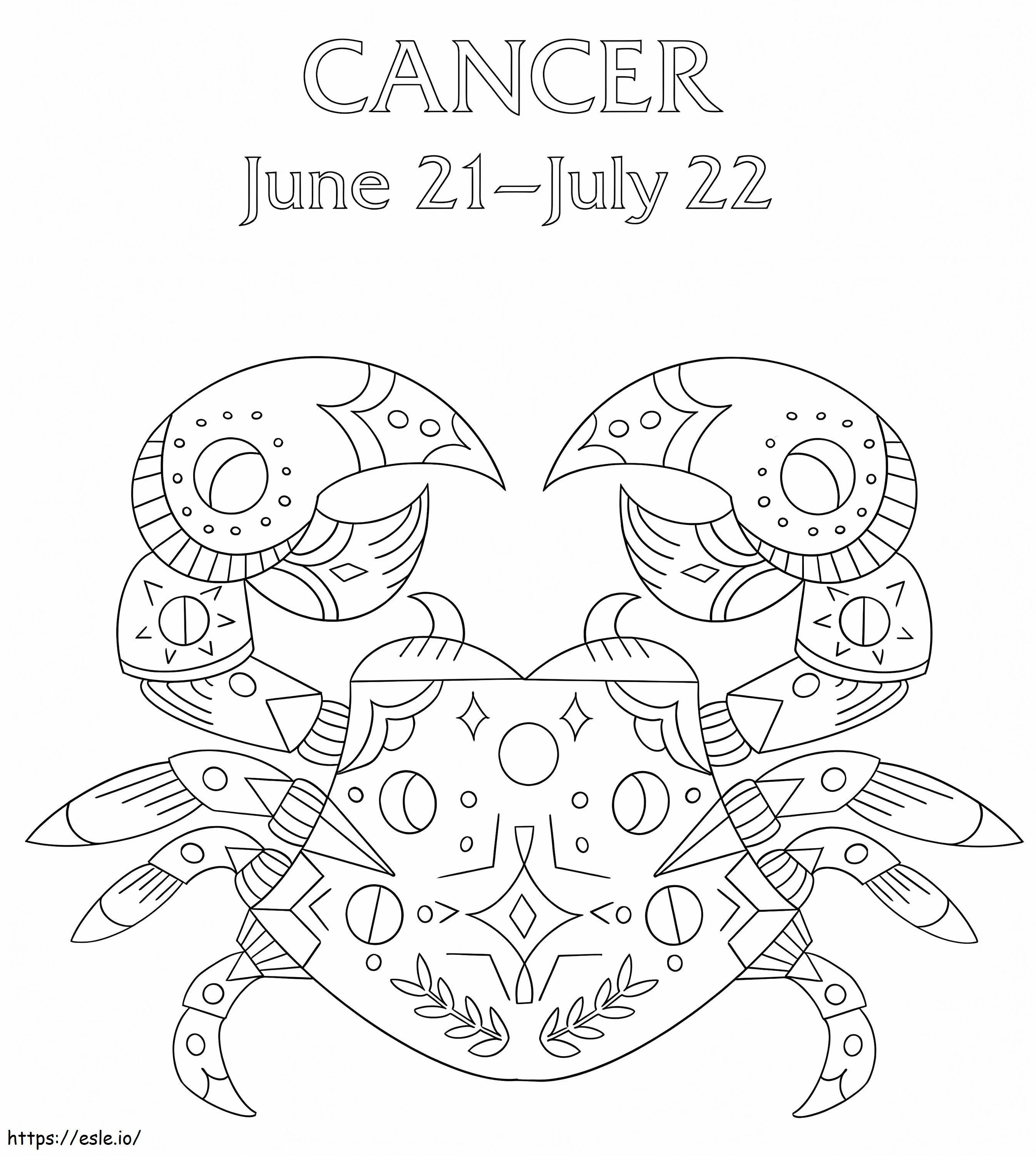 Cancer zodiac free printable coloring page