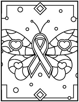 Lined gradient breast cancer awareness month coloring pages october activities