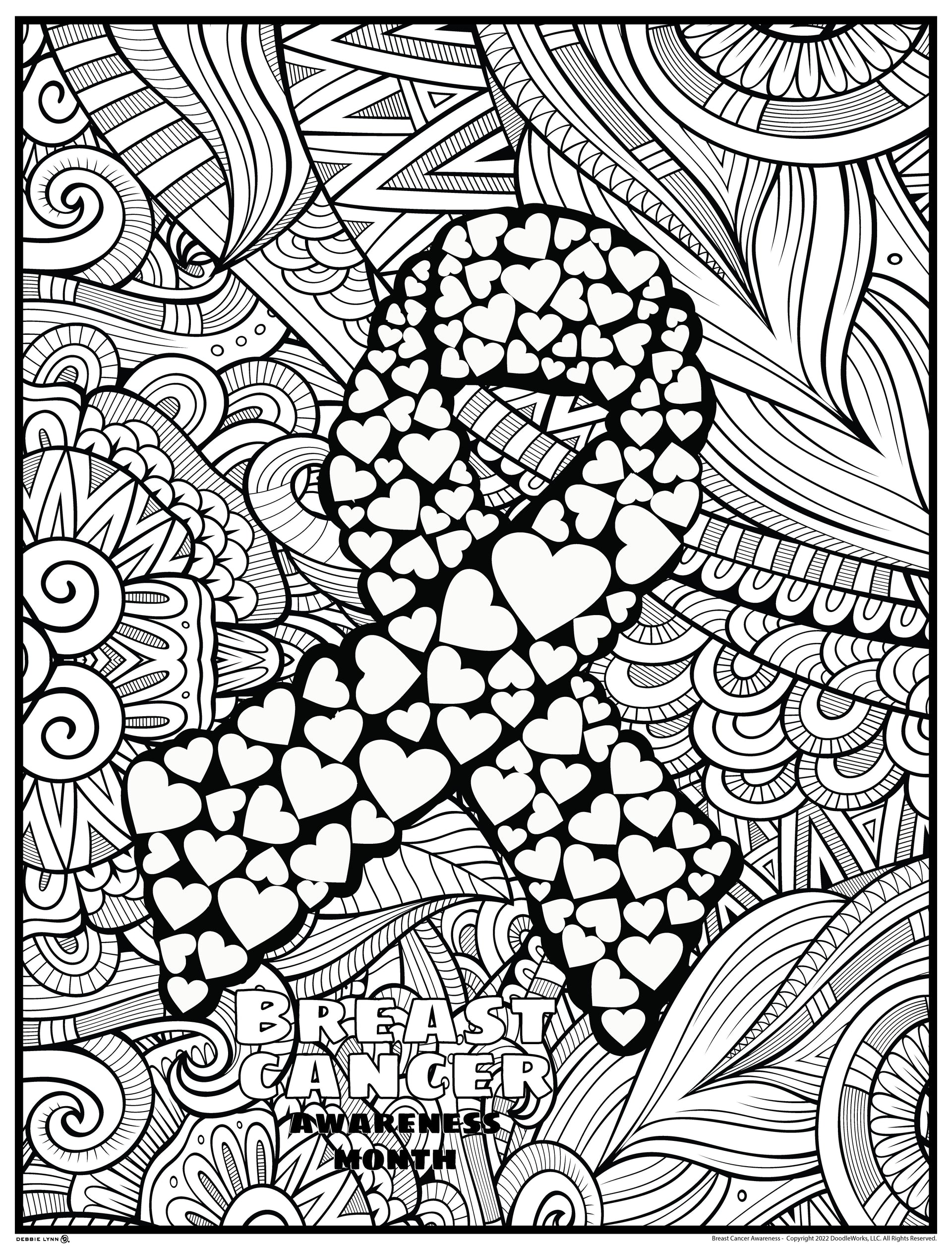 Breast cancer awareness personalized giant coloring poster x â debbie lynn