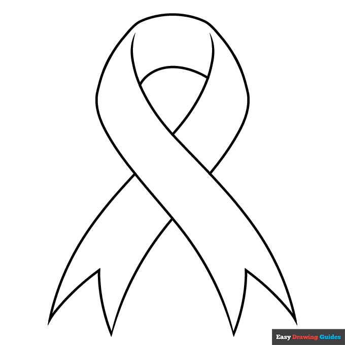 Ribbon coloring page easy drawing guides