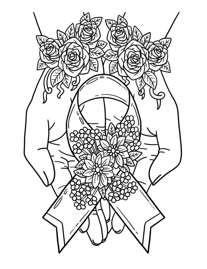 Cancer awareness coloring page stock illustrations â cancer awareness coloring page stock illustrations vectors clipart