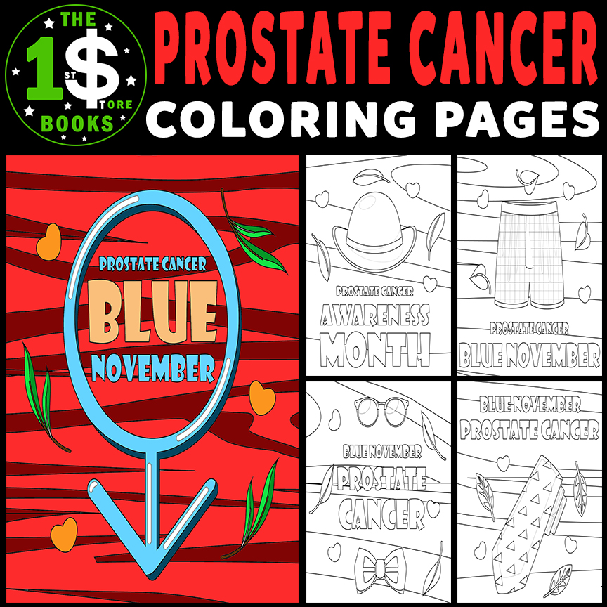 Prostate cancer awareness month coloring pages blue november holiday coloring sheets made by teachers
