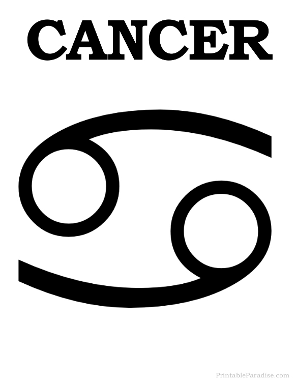 Printable cancer zodiac sign