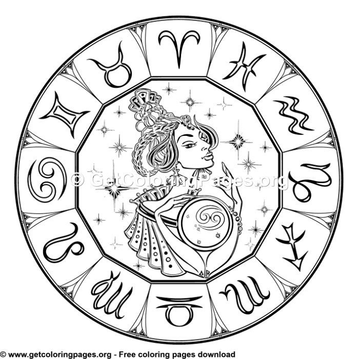 Cancer â round zodiac signs coloring pages â getcolorinâ na