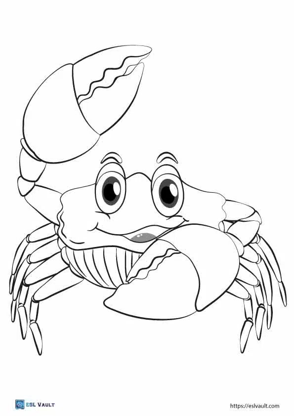 Interesting crab coloring pages