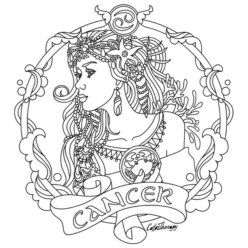 Cancer zodiac malvorlagen