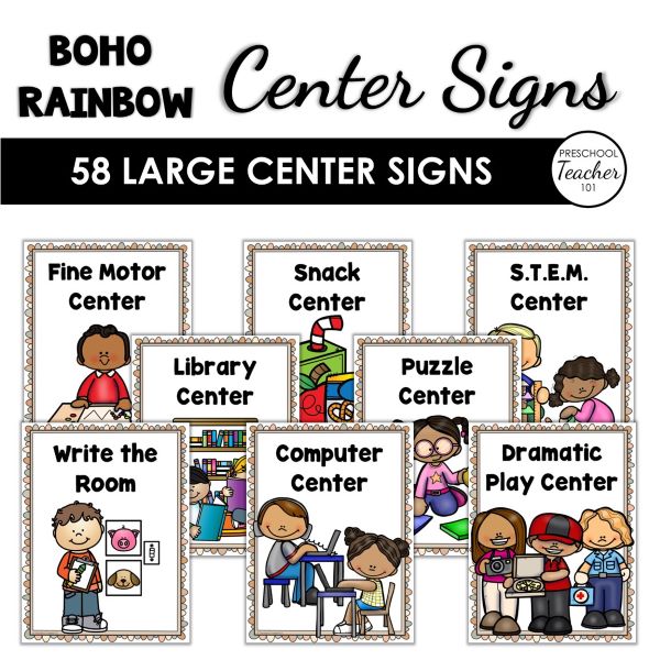 Boho center signs