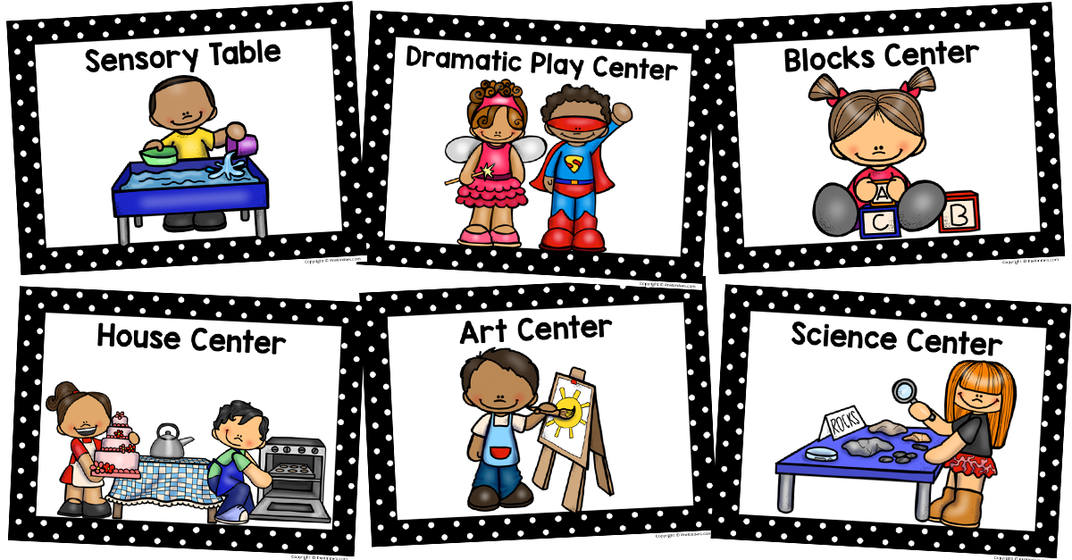 Center signs for preschool pre