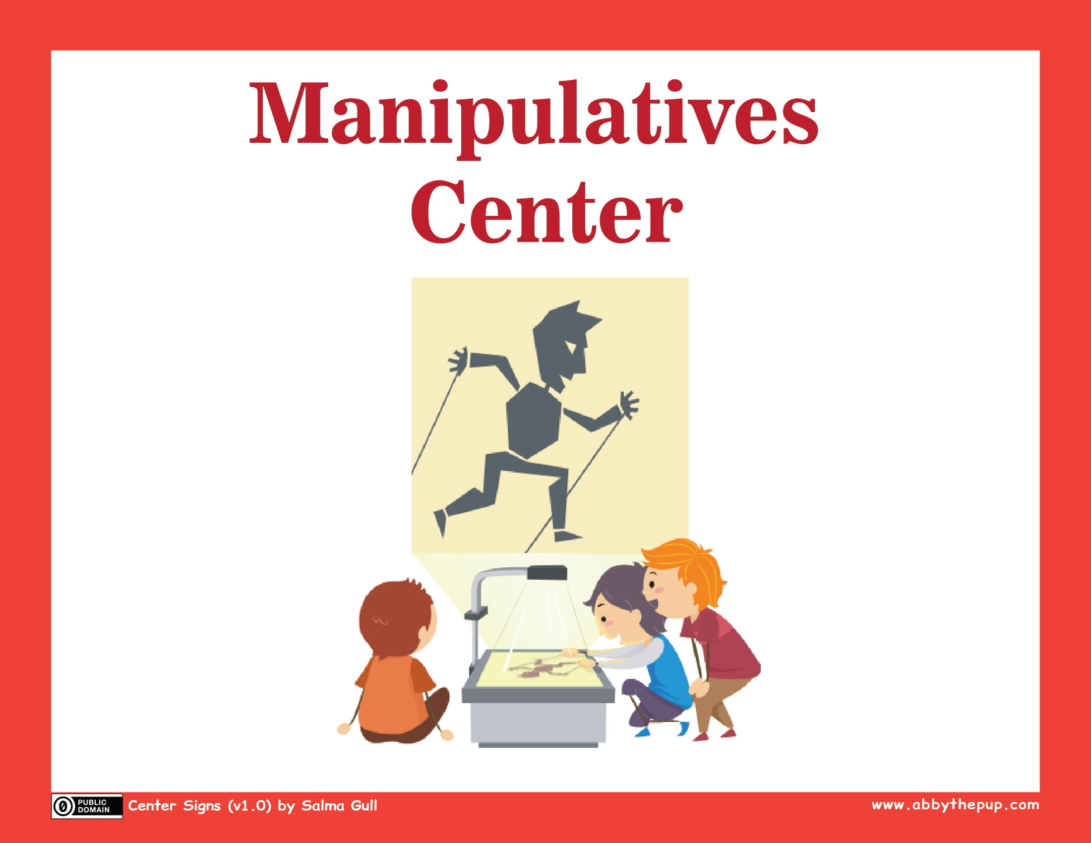Manipulation center sign free printable papercraft templates