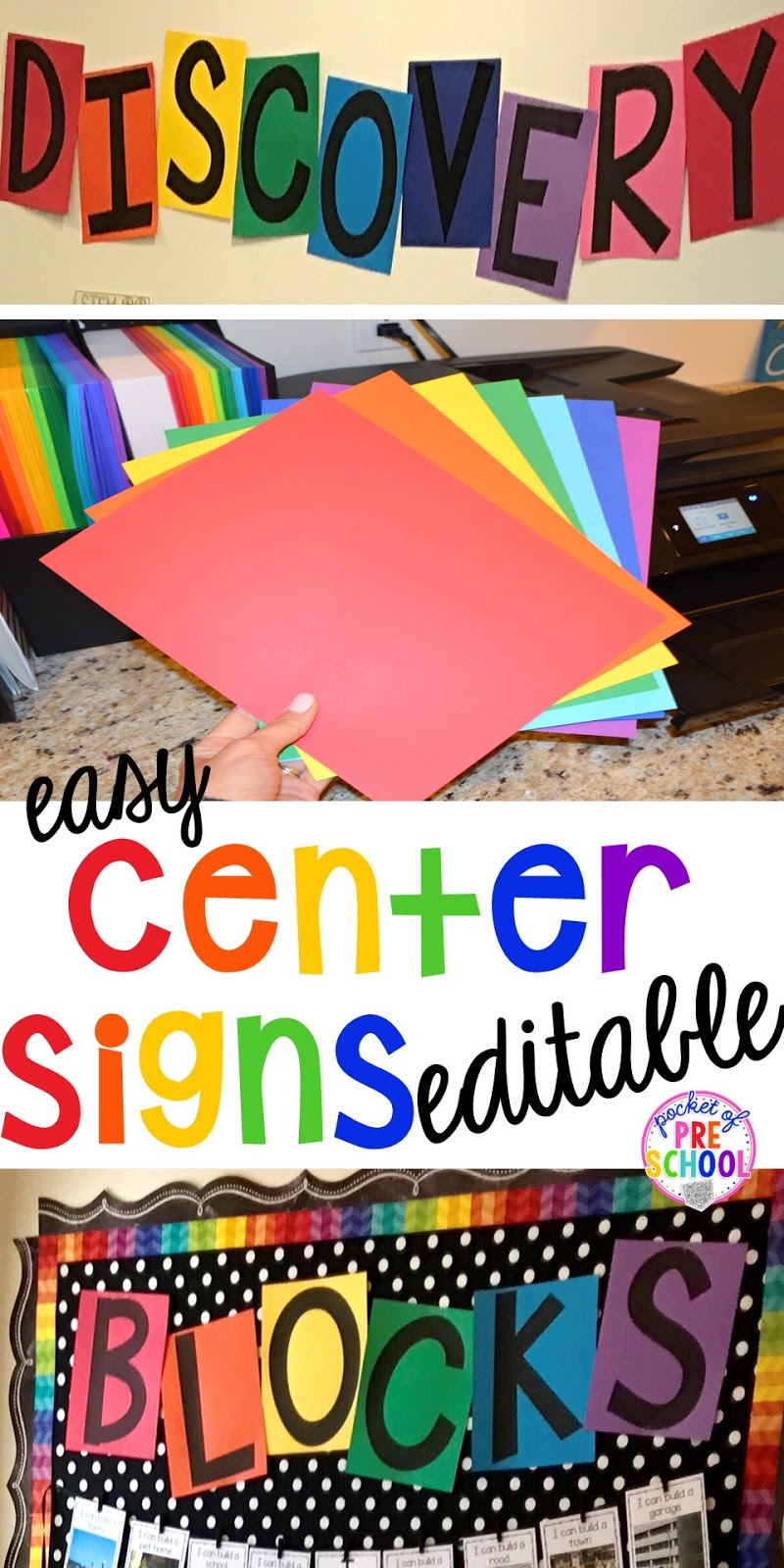 Editable center signs