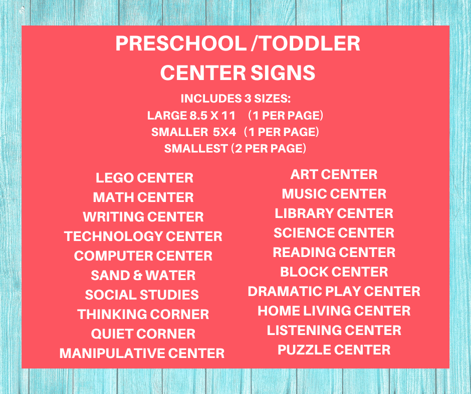 Daycare center signschildcare printable signs for preschool and toddler classrooms â daycare studio