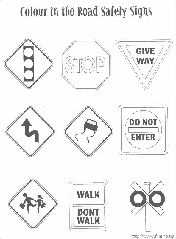 Traffic safety signs coloring pages coloring pages printable kindergarten worksheets traffic signs road safety signs