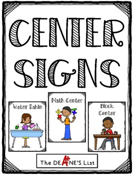 Center signs for preschool and special ed classes by the deanes list