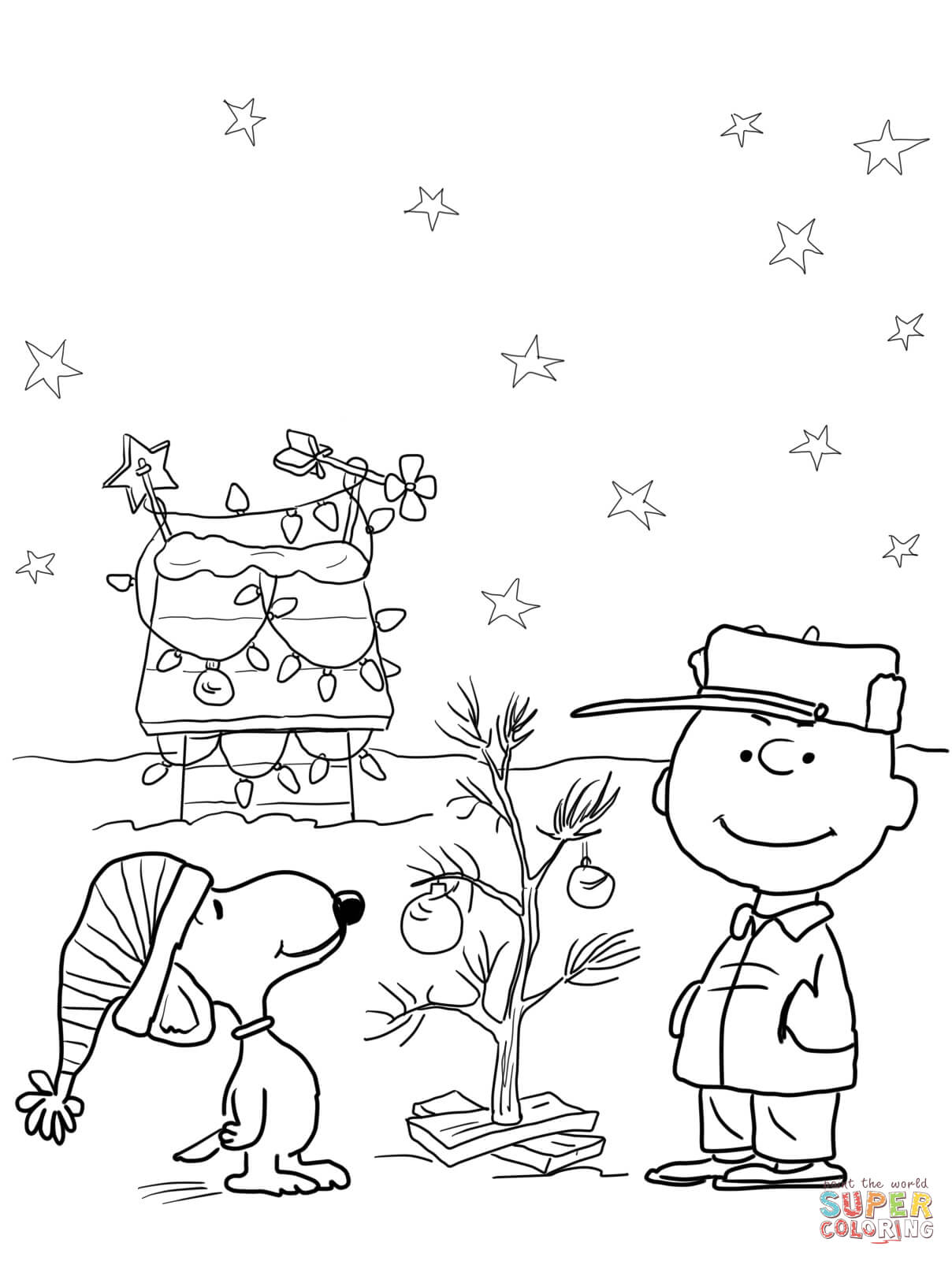 Charlie brown christmas coloring page free printable coloring pages