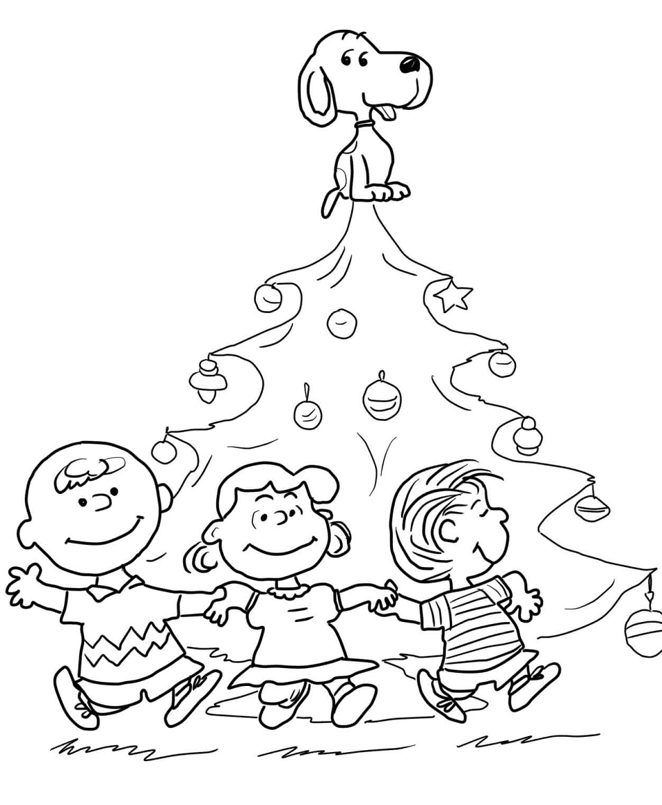 Charlie brown christmas coloring pages printable for free download
