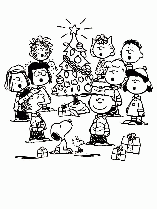 Charlie brown and snoopy christmas coloring pages