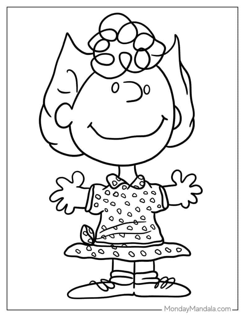 Peanuts snoopy coloring pages free pdf printables