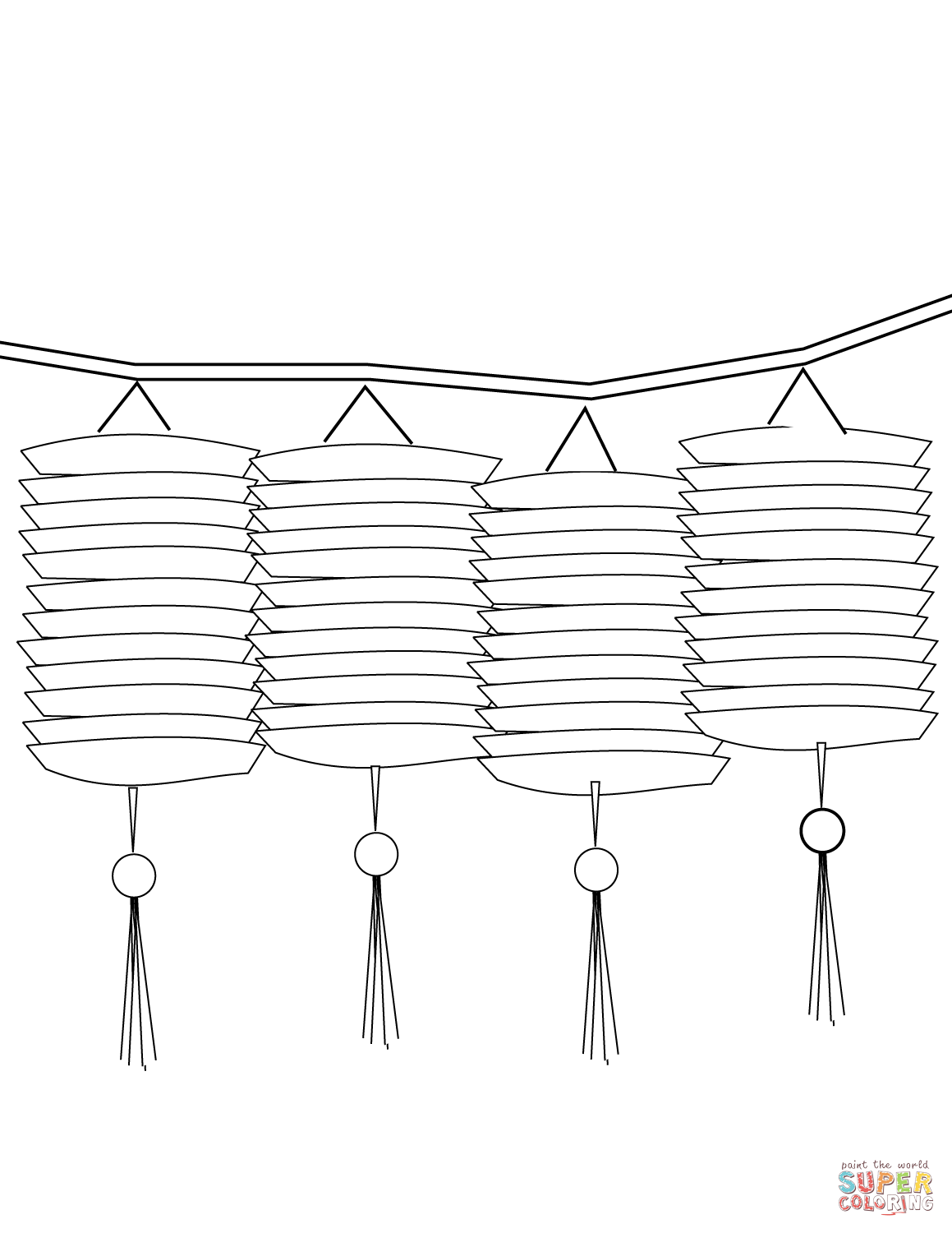 Chinese lanterns coloring page free printable coloring pages