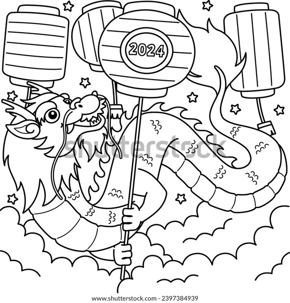Thousand chinese new year coloring page royalty