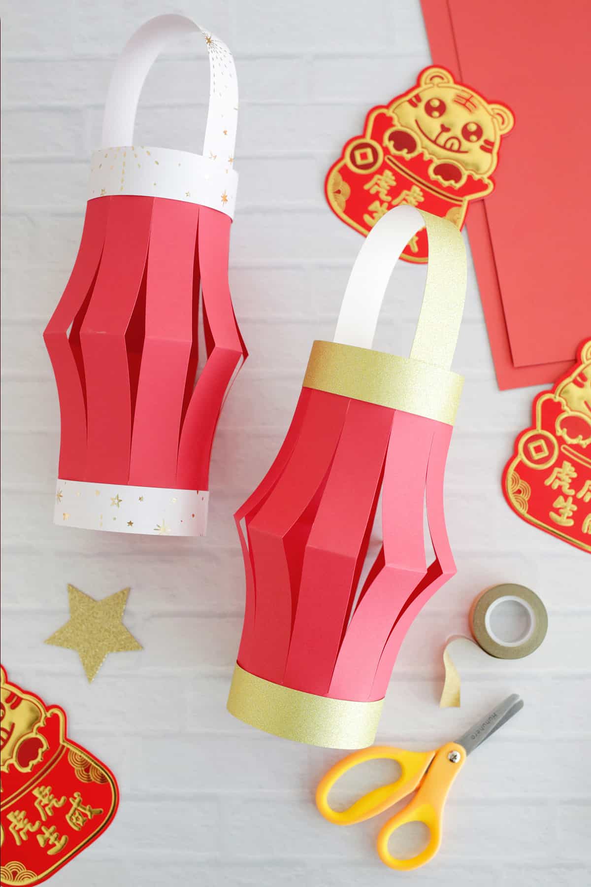 Chinese new year paper lantern craft with free template