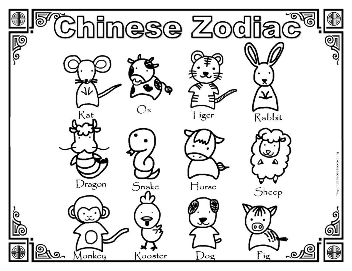 Printable chinese zodiac coloring sheets